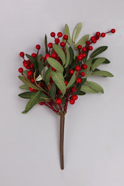 G Decor Christmas Decorations Red Holiday Splendour: Artificial Christmas Plant with Lifelike Greenery and Festive Red Berries