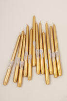 Featheré Wings Set of 2 Hand-Finished Gold Wax Dinner & Taper Candles with Sculpted Angel Wing Detail - G Decor