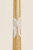 Featheré Wings Set of 2 Hand-Finished Gold Wax Dinner & Taper Candles with Sculpted Angel Wing Detail - G Decor