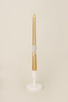 Featheré Wings Set of 2 Hand-Finished Gold Wax Dinner & Taper Candles with Sculpted Angel Wing Detail - G Decor