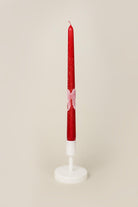 Featheré Wings Set of 2 Hand-Finished Red Wax Dinner & Taper Candles with Sculpted Angel Wing Detail - G Decor