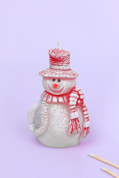 G Decor Candles & Candle Holders White Festive Jolly Snowman Candle