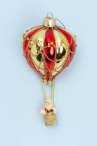 G Decor Christmas Decorations Gold Festive Santa Hot Air Balloon Christmas Tree Bauble