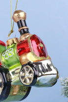 North Pole Polar Express Train Hand-Painted Glass Christmas Bauble — lifestyle view, G Decor