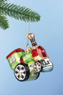 North Pole Polar Express Train Hand-Painted Glass Christmas Bauble