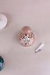 Dusky pink floral ceramic wall hook with a chrome hook