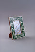 Folia Bone Inlay Photo Frame in Forest Green Floral — close-up view, G Decor