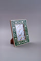 Folia Handcrafted Horn Bone Inlay Photo Frame Forest Green Floral Picture Display - G Decor