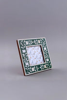 Folia Bone Inlay Photo Frame in Forest Green Floral — alternate view, G Decor