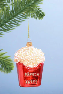 French Fries Glass Christmas Tree Bauble