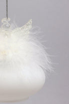 Frost Angel Glass & Feather Christmas Tree Decoration Hanging Angel Bauble Ornament - G Decor