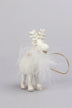 Frosted White Reindeer Christmas Tree Hanging Ornament — alternate view, G Decor