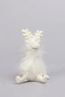 Frosted White Reindeer Christmas Tree Hanging Ornament — close-up view, G Decor