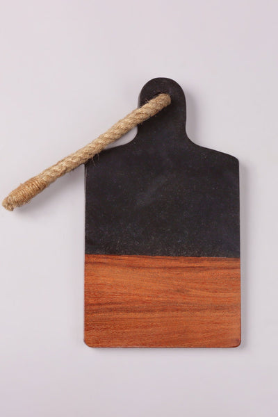 G Decor Cutting board Black Black Marble and Wood Chopping/Charcuterie Board