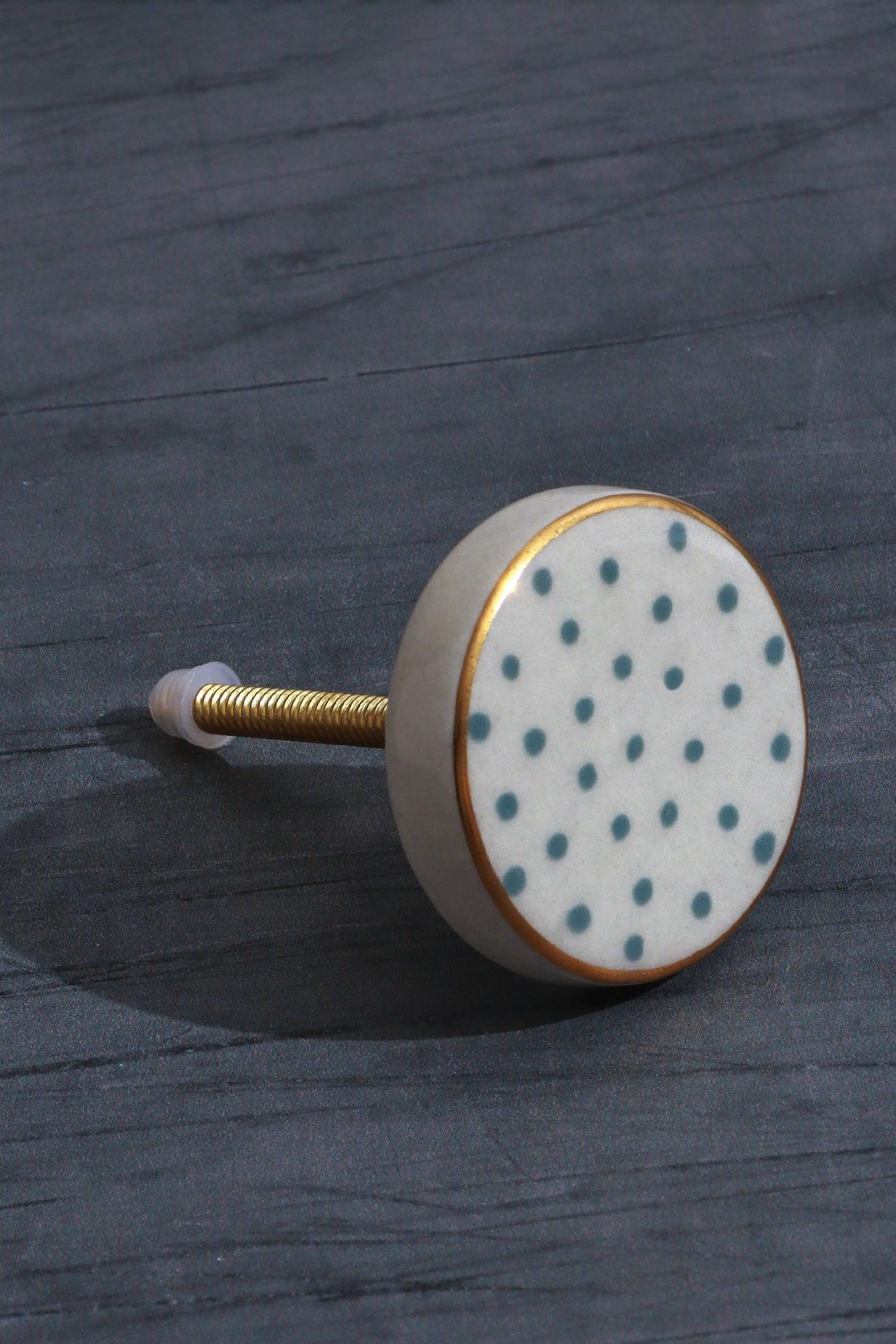 Geometric & Polka Dot Collection Handmade & Hand-Painted Ceramic Knobs - G Decor