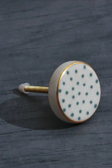 Geometric & Polka Dot Hand-Painted Ceramic Cabinet Knobs for Kitchen Cabinets