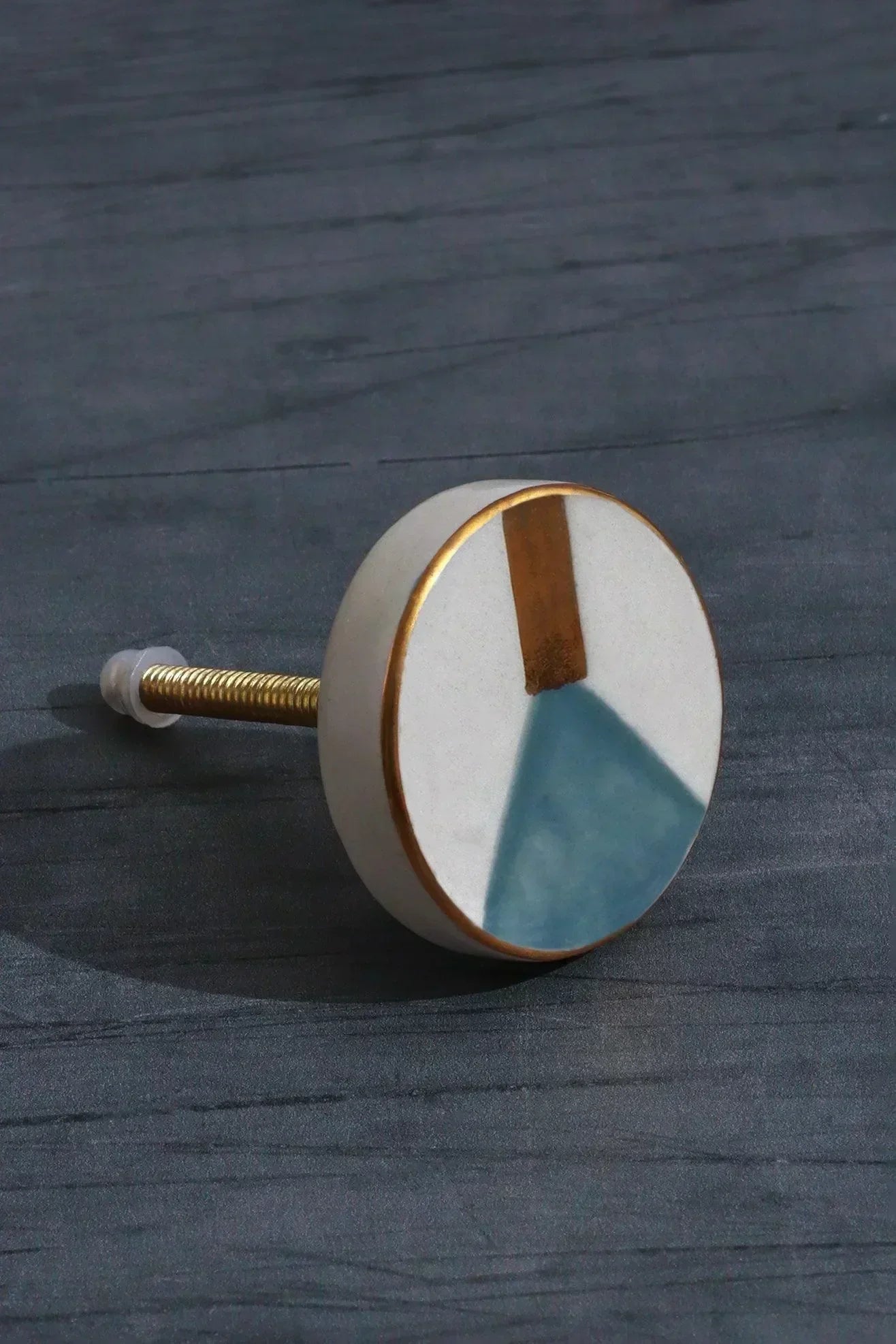 Geometric and Polka Dot Hand-Painted Ceramic Cabinet Knob Collection — lifestyle view, G Decor