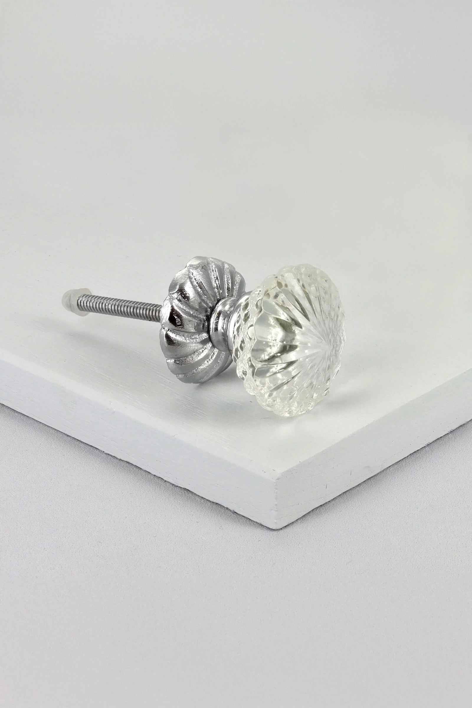 Glacier Jam Crystal Glass Cabinet Pull Knob — view 7, G Decor