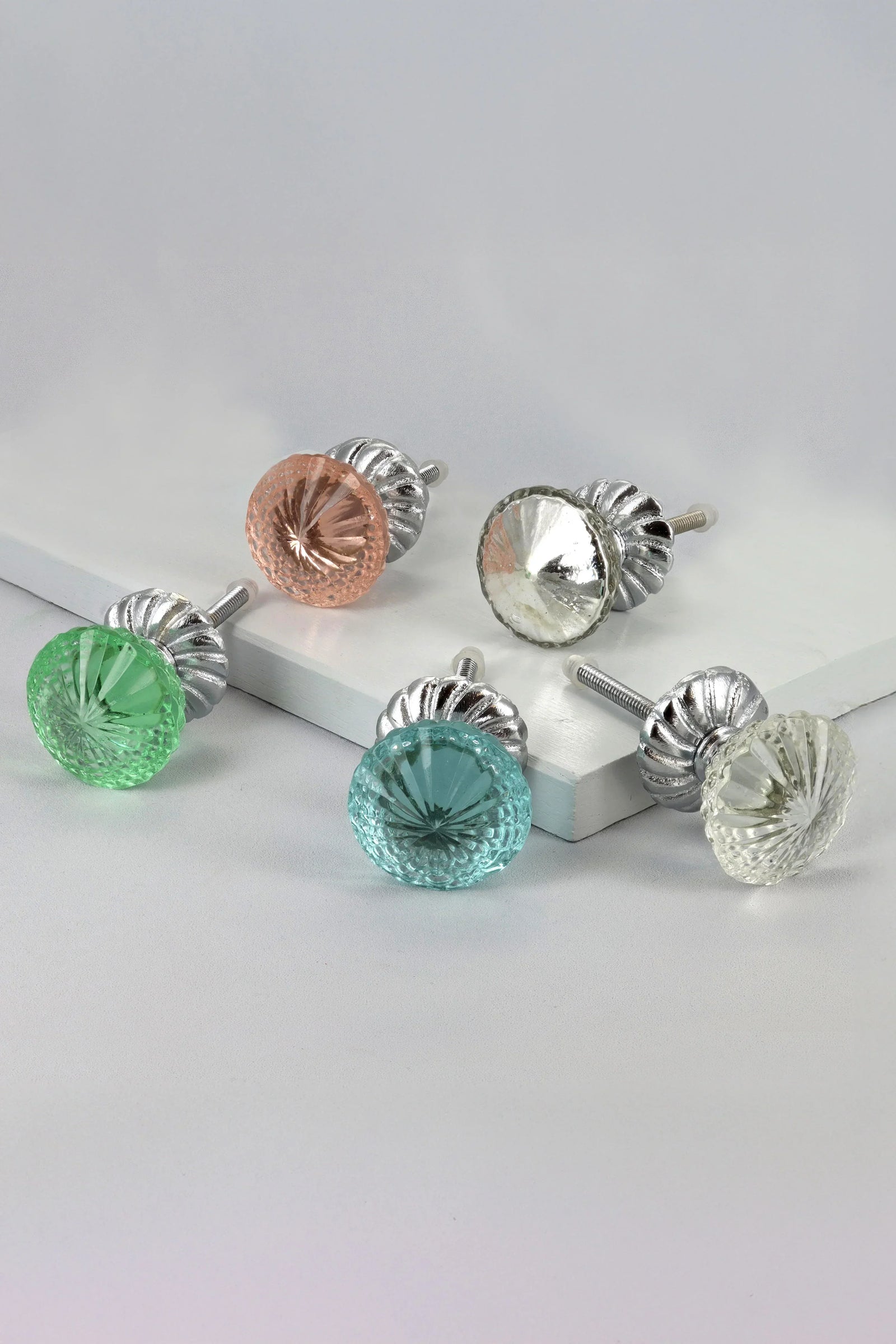 Glacier Jam Crystal Glass Cabinet Pull Knob — alternate view, G Decor