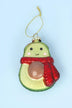 Hand-Blown Glass Avocado Christmas Tree Bauble Collection — close-up view, G Decor