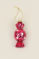 Set of 3 Hand-Painted Glass Sugar Twist Candy Christmas Baubles — lifestyle view, G Decor