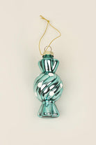 Glass Candy Ornaments Set of 3 Hand-Painted Sugar Twist Sweets Christmas Tree Baubles - G Decor