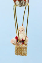 Glass North Pole Santa Hot Air Balloon Ride Hand-Blown & Hand-Painted Hanging Ornament & Christmas Tree Decoration Bauble - G Decor
