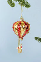 Glass North Pole Santa Hot Air Balloon Christmas Bauble — alternate view, G Decor