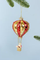 Glass North Pole Santa Hot Air Balloon Ride Hand-Blown & Hand-Painted Hanging Ornament & Christmas Tree Decoration Bauble - G Decor