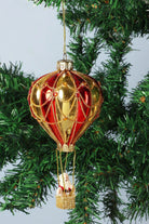 Glass North Pole Santa Hot Air Balloon Christmas Bauble — view 5, G Decor