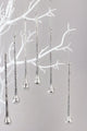 Glass Set of 6 Long Silver Mottled Droplets Christmas Tree Decorations Elegant Hanging Ornaments - G Decor