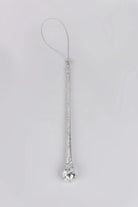 Set of 6 Long Silver Mottled Glass Droplets Christmas Decorations — lifestyle view, G Decor