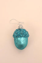 Glass Sparkle Acorn Christmas Baubles in Red Blue Purple or Green — view 6, G Decor