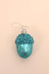 Glass Sparkle Acorn Christmas Baubles in Red Blue Purple or Green — view 6, G Decor