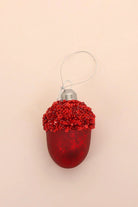 Glass Sparkle Acorn Christmas Baubles in Red Blue Purple or Green — view 5, G Decor