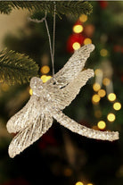 G Decor Christmas Decorations Silver Glittery Dragonfly Christmas Tree Decoration