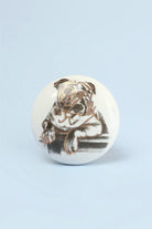 G Decor Elegant Black and Gold Dog Print Ceramic Door Knobs