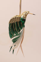 Gold Bird Christmas Tree Decoration with Sequins and Feathers - G Decor