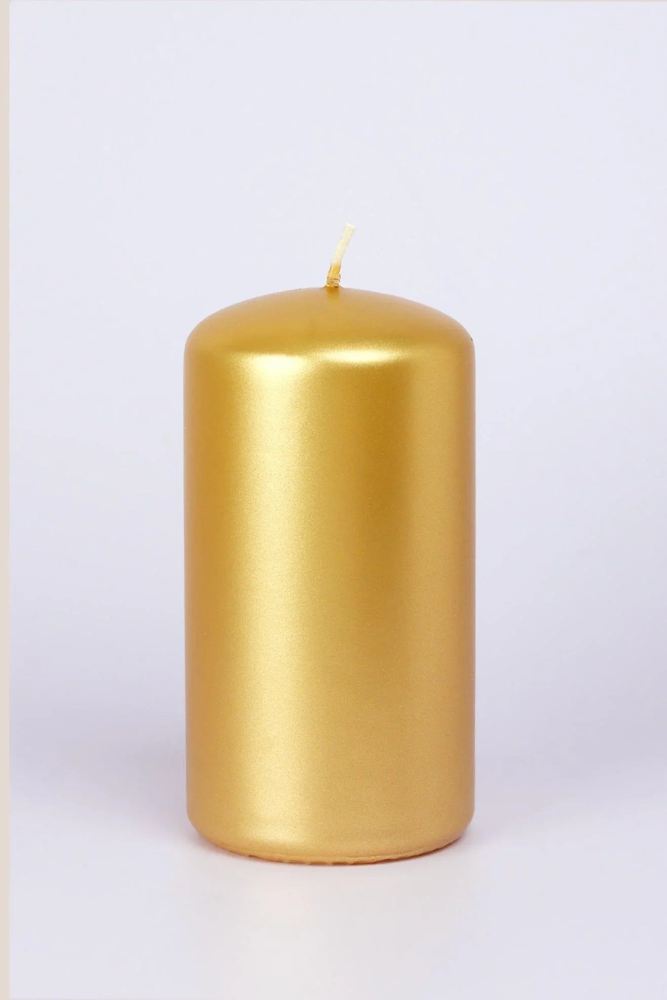 Grace Alouette Gold Lacquered Pillar and Ball Candles — close-up view, G Decor