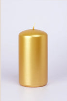 Grace Alouette Gold Lacquered Pillar and Ball Candles — close-up view, G Decor