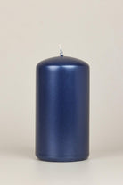 Grace Alouette Navy Blue Lacquered Pillar and Ball Candles - G Decor