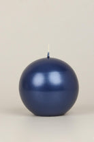 Grace Alouette Navy Blue Lacquered Pillar and Ball Candles - G Decor