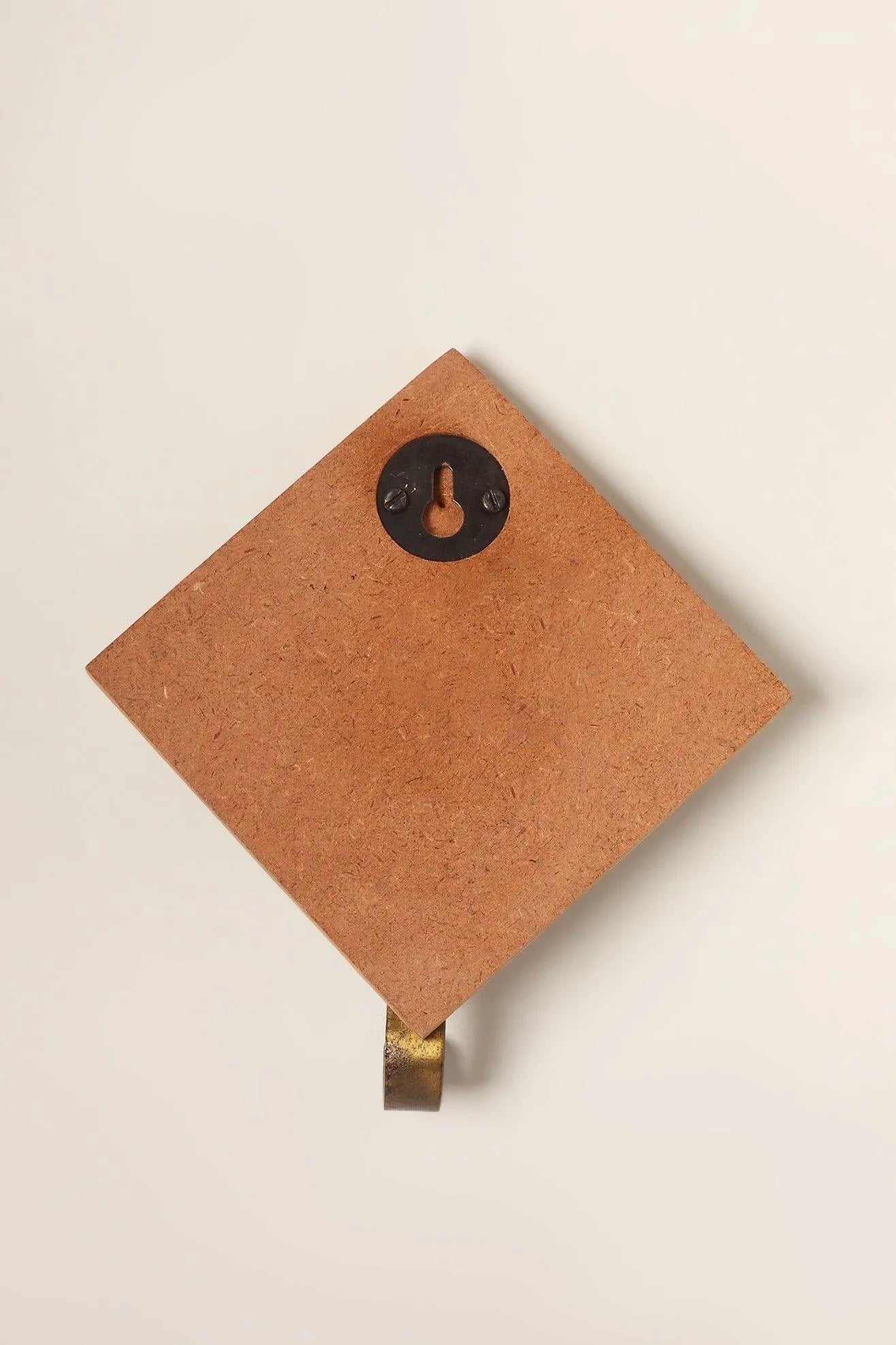 Antique Brass Wall Hook on Cubic Wooden Base — view 5, G Decor