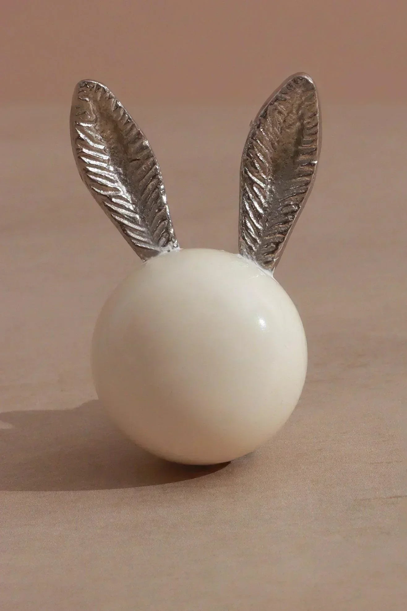 Brass and Porcelain Bunny Ear Cabinet Knob — lifestyle view, G Decor