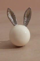 Brass and Porcelain Bunny Ear Cabinet Knob — lifestyle view, G Decor