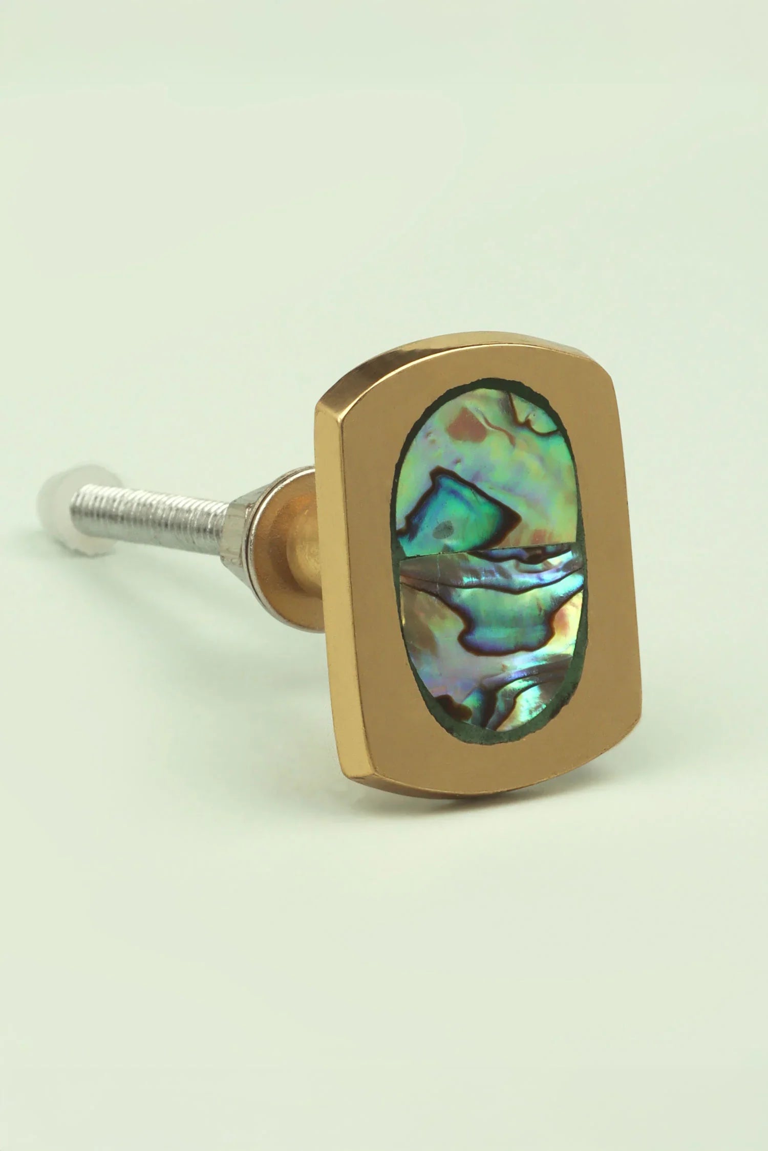 Handcrafted Designer Mother of Pearl Collecion Irregular Brass Door Knob for Cabinet & Drawer - G Decor