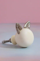 Kitty Pearl Ceramic and Brass Cabinet Knob — view 5, G Decor