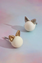 Kitty Pearl Ceramic and Brass Cabinet Knob — G Decor