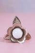 Lily Pearl Floral Ceramic and Brass Cabinet Knob — lifestyle view, G Decor
