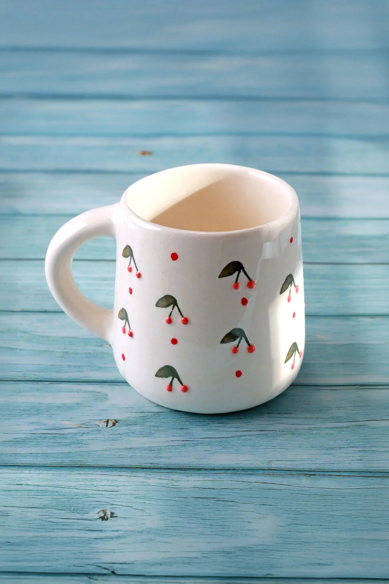 Handmade &amp; Hand-Painted Bee &amp; Cherry Mug Collection Ceramic Tea &amp; Coffee Cups - G Decor